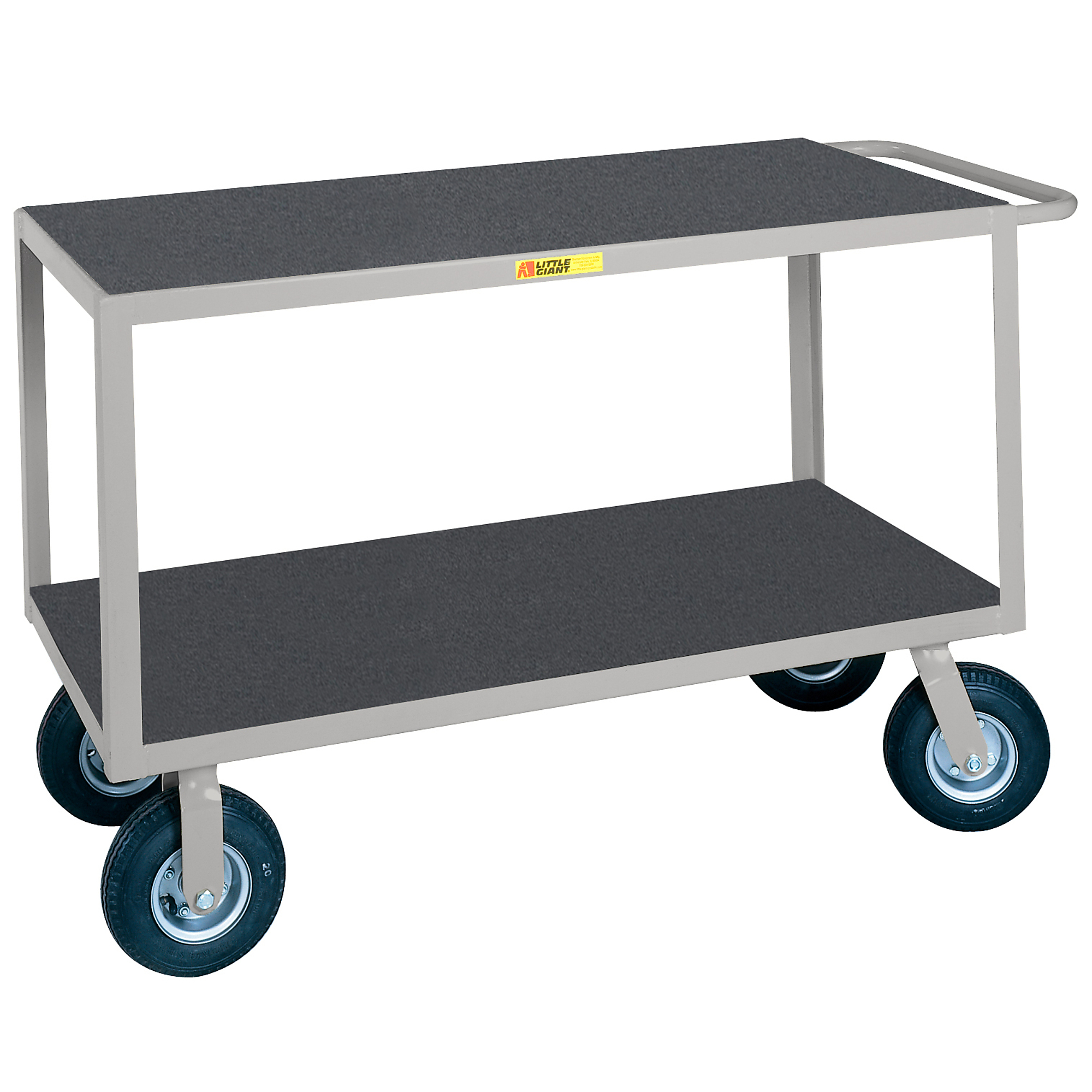 Little Giant Flush-Handle Instrument Cart - 30in. x 48in., 1200-Lb. Capacity, 2 Shelves, Carbon Steel, Model# GF-3048-9PM